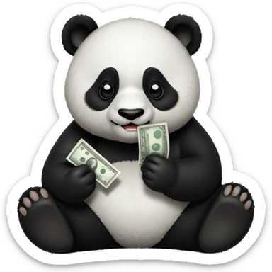 Panda eat money sticker