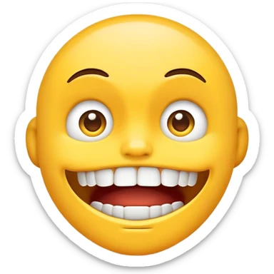 Emoji style face with jaw dropped wide open sticker
