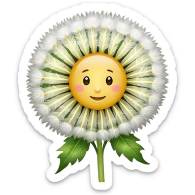a dandelion with a halo sticker