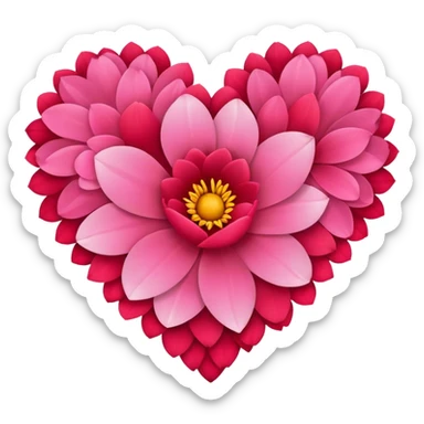 Flower heart  sticker