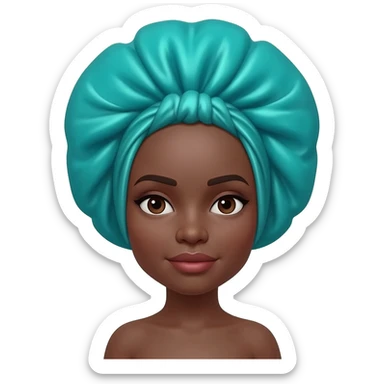 black woman in hair bonnet sticker