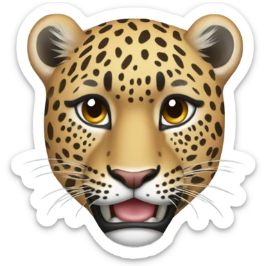 Leopardo con moño coquette sticker