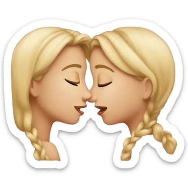 girls kissing each other sticker