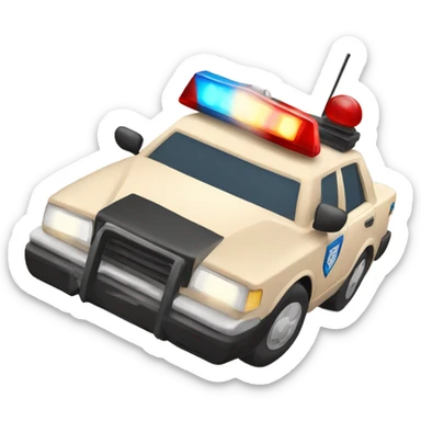 Beige police car sticker