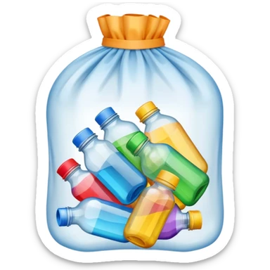 plastic bottles in a bundle bag sticker