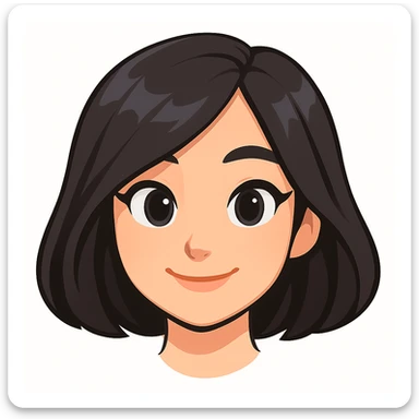 Create a cute cartoon style head of a girl with pale skin, resembling Samsung Sam, with no outline on the edges. Only the head without the neck, clean cartoon style, white background, suitable for a Telegram bot profile picture. sticker