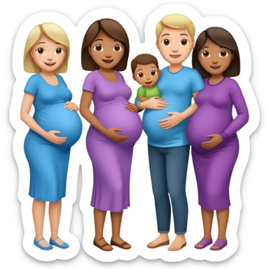 a group of pregnant men and women sticker