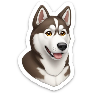 Brown and white Husky siberiano sticker