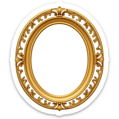 Gold oval vintage frame  sticker