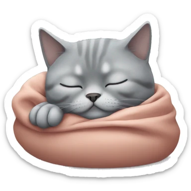 Grey British shorthair cat sleeping sticker