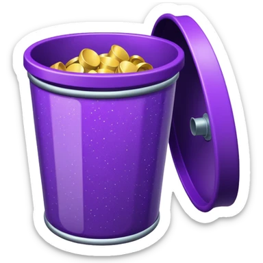 Glitter Purple and Cian  metal rubbish bin office sticker