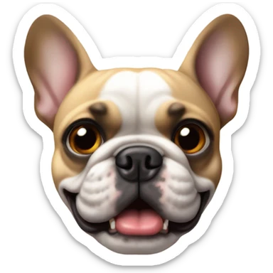 French bulldog with a snaggletootg sticker