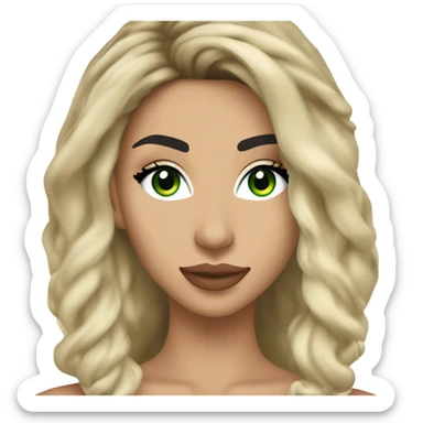 chantel jeffries blonde hair green eyes headshot shoulders sticker
