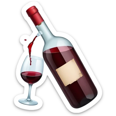 red wine broke glass bottle sticker