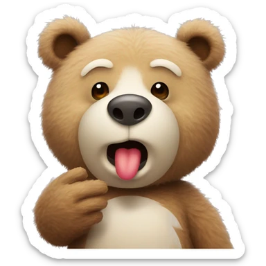 Fuzzy bear blowing kisses  sticker