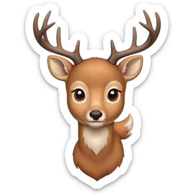white tail deer with small antlers sticker