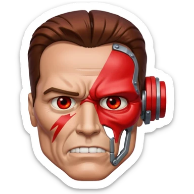 half face metal Terminator Arnold Schwarzenegger Red eyed  sticker