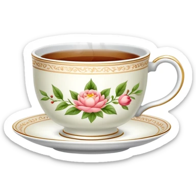 teacup with tea and steam sticker