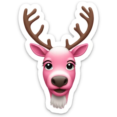 Pink reindeer  sticker