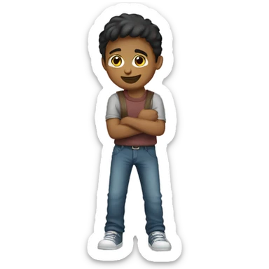 boys hugging in casual attire sticker