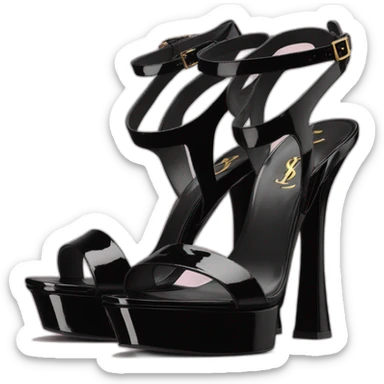 Ysl heel sandal TRIBUTE PLATFORM SANDAL black PATENT LEATHER sticker