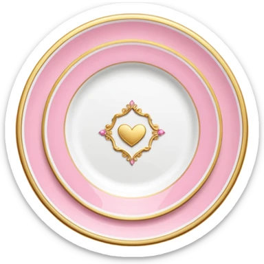A luxurious plate with pink accents and elegant details,  sticker