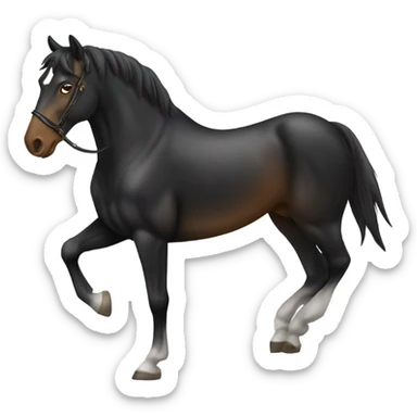 Caballo negro relinchando sticker