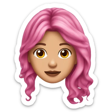 Selena Gomez with pink hair  sticker