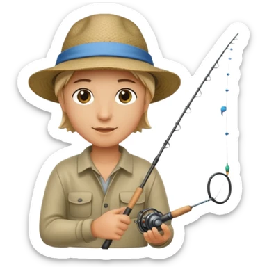 Road casting a fishing line sticker