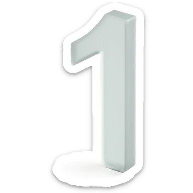 The number 1 in a thin font sticker