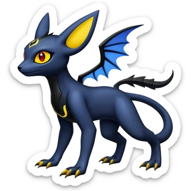 Salandit-Umbreon-Litten-Noibat-Fakémon-hybrid-creature (full body)  sticker