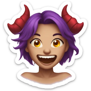 Demon girl laught sticker
