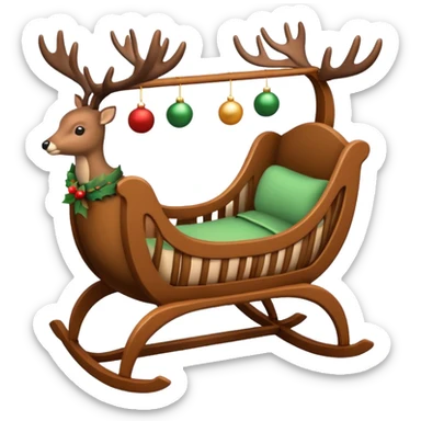 noel cradle with deer sticker