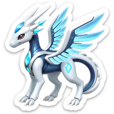 Futuristic Meloetta-Zekrom-Kyurem-Dialga-Suicune-Pteromon-hybrid sticker