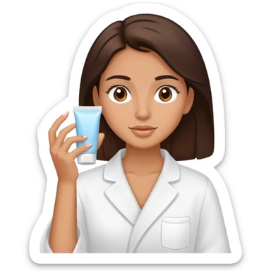 Brunette girl skincare routine sticker