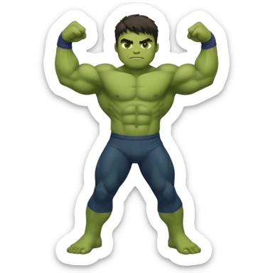 kid hulk flexing arms full body long pants sticker