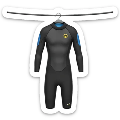 wetsuit hang on a hanger full sticker