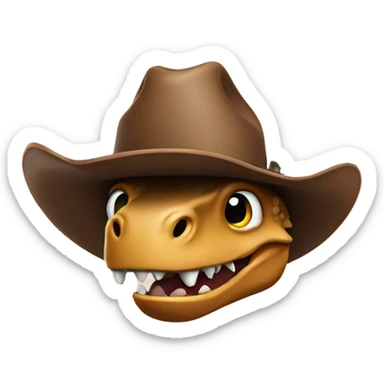 Dinosaur with a cowboy hat  sticker