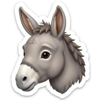 Cute donkey looking sideways sticker