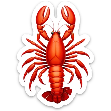 bright red lobster with big claws sticker