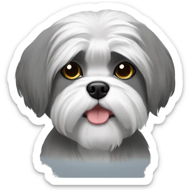 grey shi tzu sticker