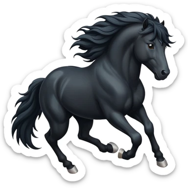 black stallion running pose sticker