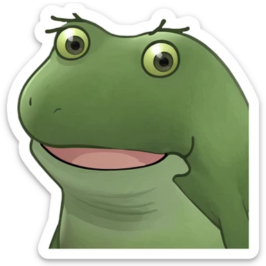 Make the Bufo frog look even more surprised, with eyes popping out, mouth agape, and cheeks puffed, no background. sticker