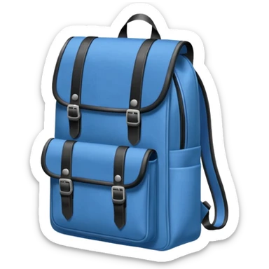 blue school bag and notebook pen sticker
