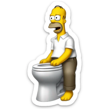 Homer au toilette  sticker
