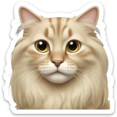 Beige longhair cat sticker