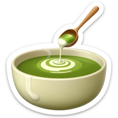 chasen whisk with bowl of matcha sticker