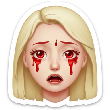 crying loud emoji blood on eyes tears are blood sticker
