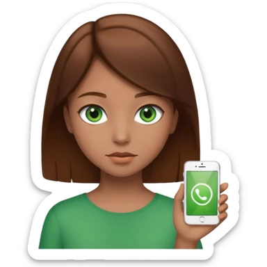 Vull una noia amb els cabells marró per les espatlles i ulls verds sticker