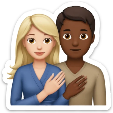 Women wraps her hand on man penis  sticker